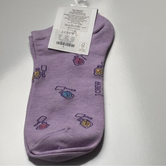 J. Crew Makeup Graphic Print Purple Ankle Socks NWT Sz OS - Picture 1 of 9